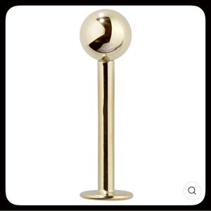 A pair of 5mm Ball 14K Gold Flat Back Cartilage Earring Labret